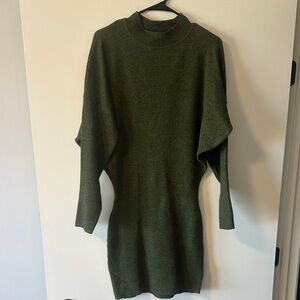 Green Knit Sweater Dress